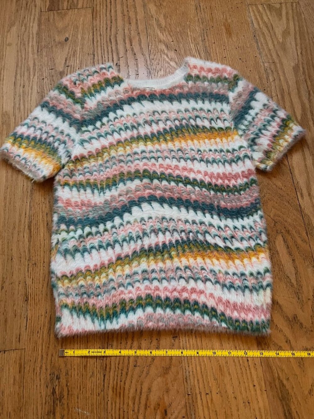Anthropologie Fuzzy Short Sleeve Sweater Small, Missoni-esque